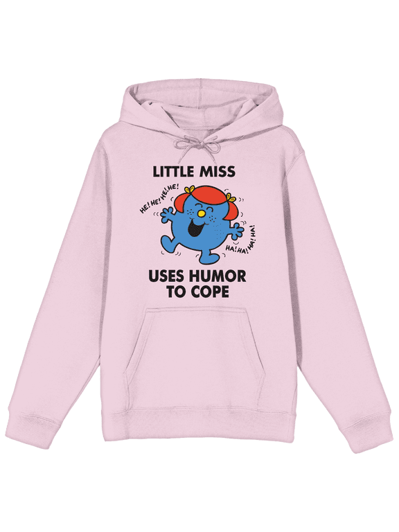 Mr Men and Little Miss Giggles Meme Little Miss Uses Humor To Cope Women's Pink Graphic Hoodie-XXL