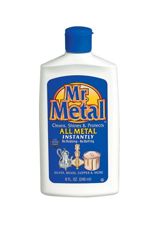 Mr. Metal Metal Polish Liquid - Non-Abrasive Cleaner for Silver, Brass, Stainless Steel, Chrome, Tarnish, 8 oz