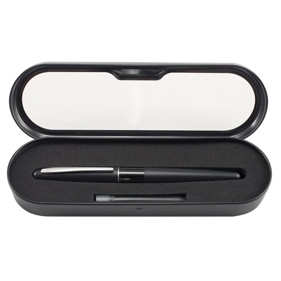 Pilot Metropolitan Fountain Pen, Black Gloss Barrel, Medium Nib, Black Ink