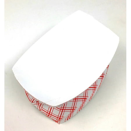 Mr Miracle Red / White Paper Food 10 Pound Size. Dimensions - 11.125 x 8.5 x 3 Inches. Pack of 125