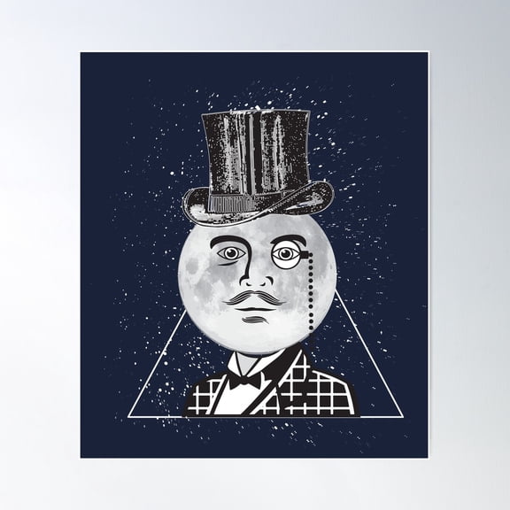 Mr. Moon Man Poster Wall Art, Modern Wall Decor For Living Room Bedroom, 12x18 UNFRAMED