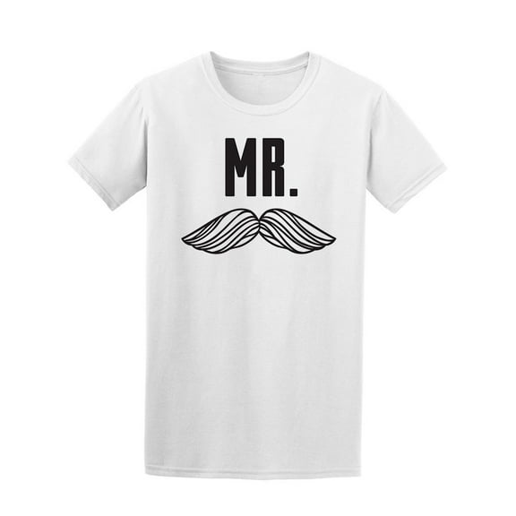 Mr. Moustache Doodle T-Shirt Men -Image by Shutterstock, Male 3X-Large