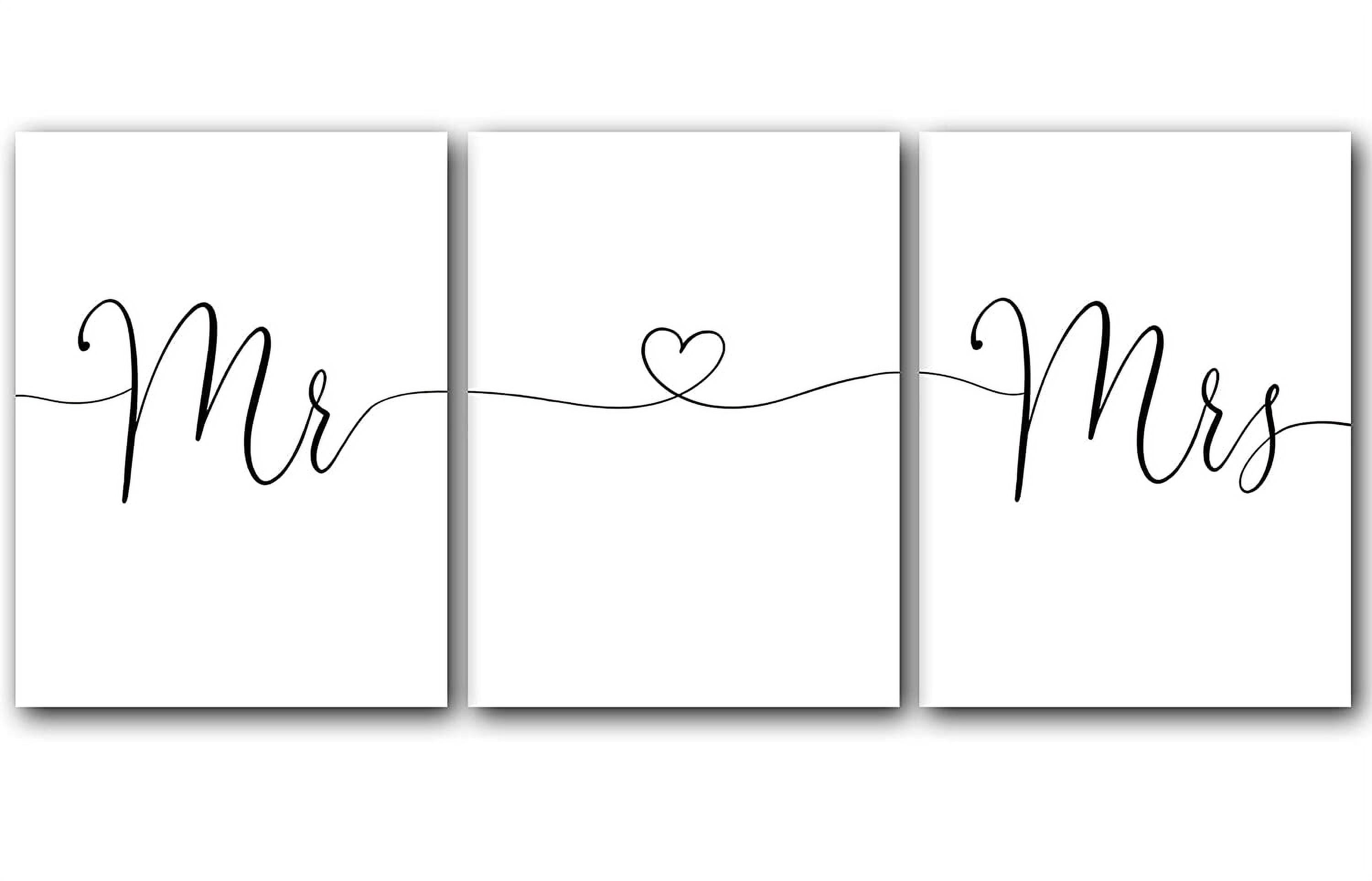 Mr. Mrs. 18 x 24 Inch print Minimalist Art Typography Art Bedroom