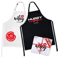 thumbnail image 1 of Mr Mrs Apron Set - Engagement Gifts  Wedding & Bridal Shower For Couple (hubby Wifey Est: 2025 Standard), 1 of 9