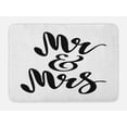 thumbnail image 1 of Mr Mrs Bath Mat, Hand Drawn Brush Pen Lettering Design Curved and Swirled Lines Monochrome Words, Plush Bathroom Decor Mat with Non Slip Backing, 29.5" X 17.5", Black White, by Ambesonne, 1 of 2