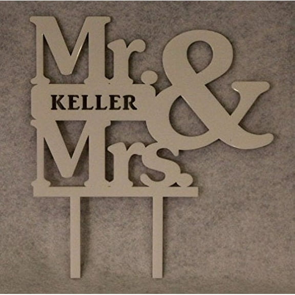 Mr & Mrs Cake Topper - 1/8" Acrylic - Engagement- Wedding- Free Engraving