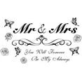 thumbnail image 1 of Mr & Mrs Cauliflower Wall Decals Wedding Sayings Wall Decor with Rose Butterfly Wall Stickers DIY Decor Art Decals, 1 of 8