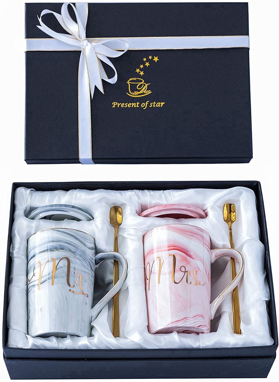 Mr and Mrs Coffee Mugs Wedding Gifts for Bride and Groom - Gifts for Bridal Shower Engagement Wedding and Married Couple