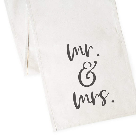 Mr. & Mrs. Cotton Canvas Table Runner