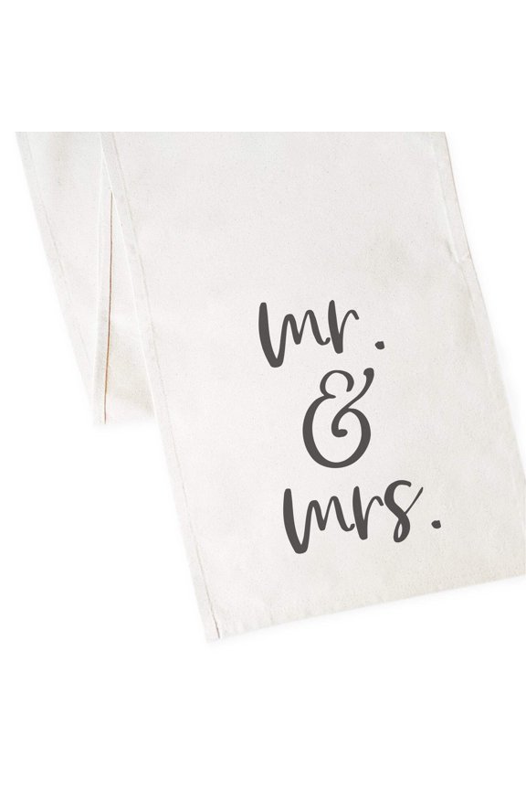 Mr. & Mrs. Cotton Canvas Table Runner