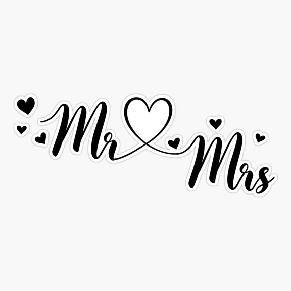Mr Mrs Couple Wedding Sticker