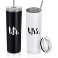 thumbnail image 1 of Mr and Mrs Gift Set, Mr and Mrs Stainless Steel Insulated Tumbler Set, Wedding Gifts for Couple, Briadal Shower Gifts Engagement Gifts for Couples Newlyweds Bride To Be, Mr and Mrs Cup, 20oz, 1 of 6