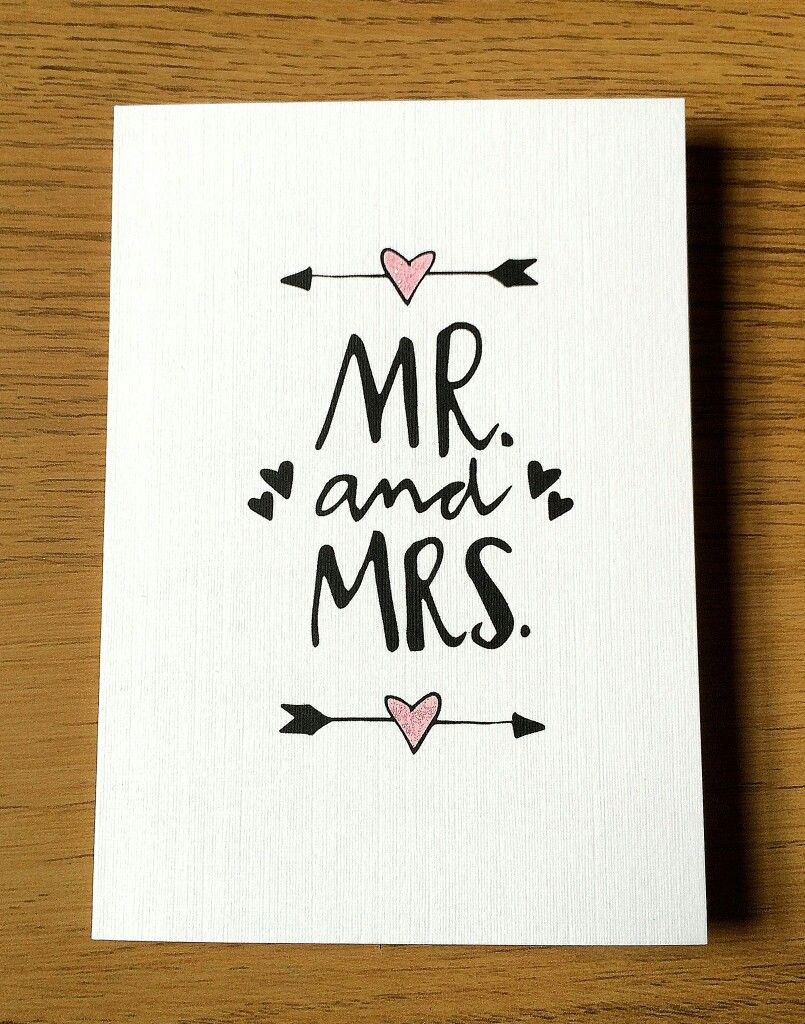 Mr. and Mrs. Greeting Card – Stylish Wedding or Anniversary Card with ...