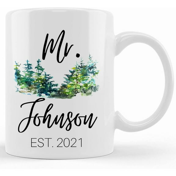 Mr. And Mrs. Mugs, 2021 Wedding Gift, Matching Cups, Mr. And Mrs. Name Mug, Wedding Coffee Mug, Matching Mugs, Engagement Mug, Newlywed Muga, Ceramic Novelty Coffee Mug, Tea Cup, Gift Pr