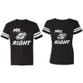 thumbnail image 1 of Mr.Mrs. Never Always Right Matching Couple Cotton Jerseys (Men Black / Women Black) (Men S / Women S), 1 of 3