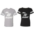 thumbnail image 1 of Mr.Mrs. Never Always Right Matching Couple Cotton Jerseys (Men Heather / Women Black) (Men S / Women S), 1 of 3