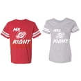 thumbnail image 1 of Mr.Mrs. Never Always Right Matching Couple Cotton Jerseys (Men Red / Women Heather) (Men S / Women L), 1 of 3