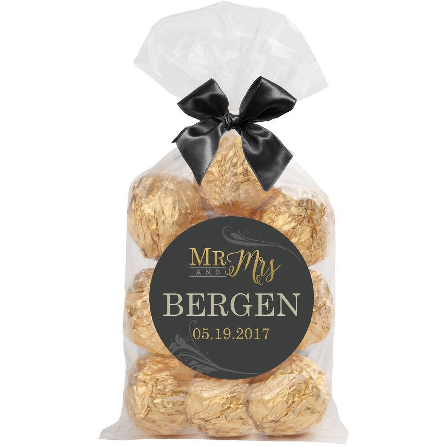 Mr. & Mrs. Personalized 24-Piece Sticker and Treat Bag Set