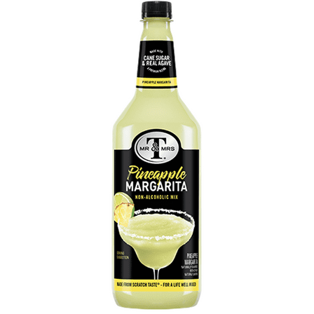 Mr & Mrs Pineapple Margarita Mix, 1L Bottle, 1 Pack – Premium Cocktail Mixer for Margarita Mix, Ready to Use