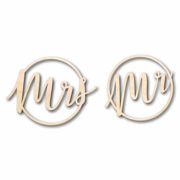Mr. & Mrs. Sign Unfinished Wood Cutout Home Decor DIY wedding 30" / 1/2"