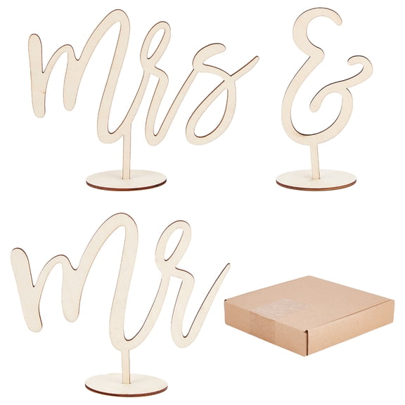 Mr Mrs Sign for Wedding Table Wooden Letters Wedding Decorations Set Standing Mr Mrs Letters for Wedding Table Photo Props Sign Decorations