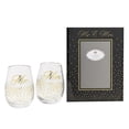 thumbnail image 1 of Mr. & Mrs. Stemless Wine Toasting Set With Glass 4" x 6" Photo Frame by Fashioncraft, 1 of 5