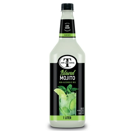 Mr & Mrs T Cane Sugar Mojito Cocktail Mix, 1 Lt, Shelf Stable, Plastic Bottle