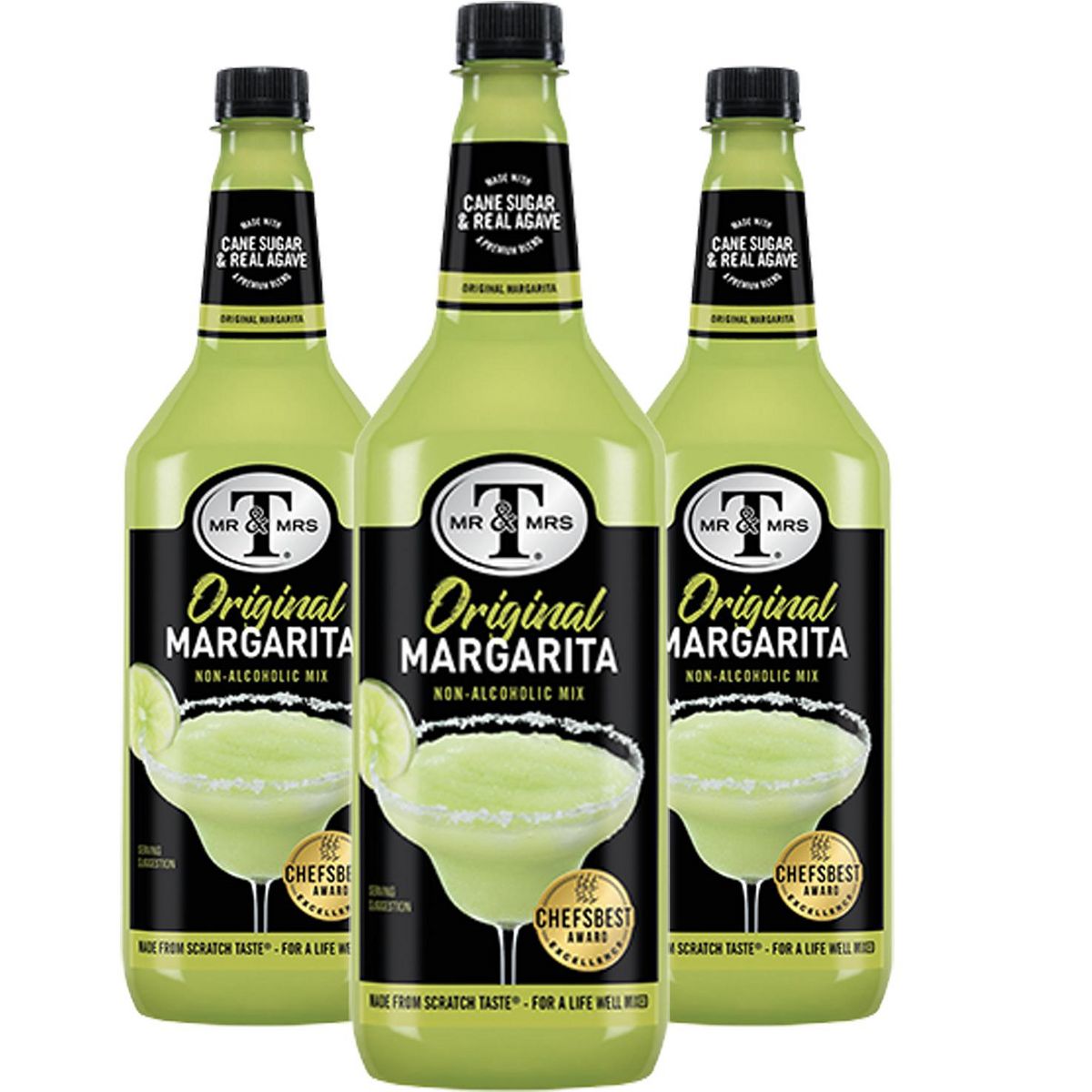 Mr & Mrs T Margarita Mix, 1L Bottle, 3 Pack Premium Cocktail Mixer for