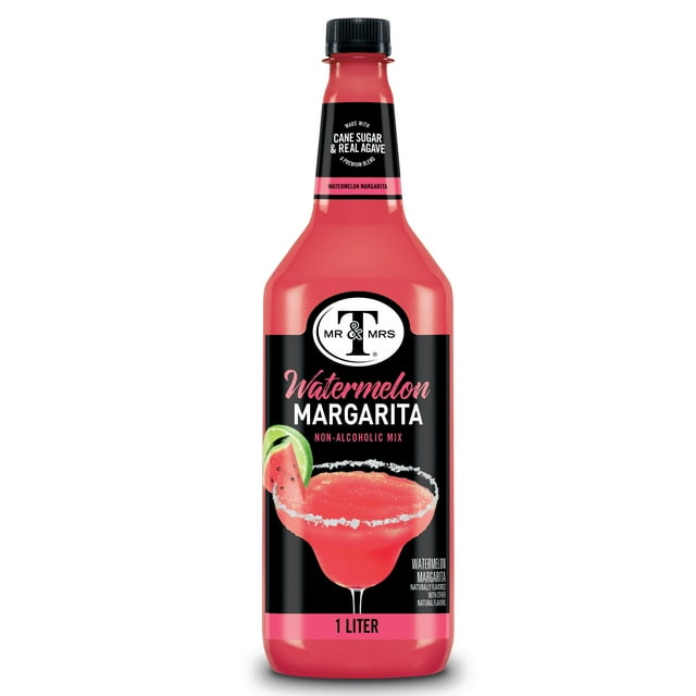 Mr & Mrs T Watermelon Margarita Mix, 1 L, Bottle