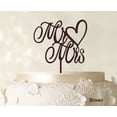 thumbnail image 1 of "Mr & Mrs Wedding Cake Topper Custom Brown Cake Topper Color Option Available 5""-6"" Inches Wide", 1 of 1
