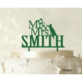 thumbnail image 1 of "Mr & Mrs Wedding Cake Topper Custom Green Cake Topper Color Option Available 5""-7"" Inches Wide", 1 of 1