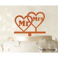 thumbnail image 1 of "Mr & Mrs Wedding Cake Topper Personalized Glitter Orange Cake Topper Color Option Available 6.5""-7.5"" Inches Wide", 1 of 1