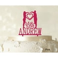 thumbnail image 1 of "Mr & Mrs Wedding Cake Topper Personalized Pink Cake Topper Color Option Available 5""-7"" Inches Wide", 1 of 1