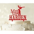 thumbnail image 1 of "Mr & Mrs Wedding Cake Topper Personalized Red Cake Topper Color Option Available 5""-7"" Inches Wide", 1 of 1