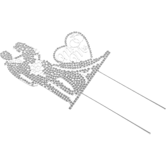 Mr & Mrs Wedding Cake Topper with Silver Base, Non-Edible Bride and Groom Cake Decoration for Bridal Shower, Engagement & Wedding Party(RL 1 PC)