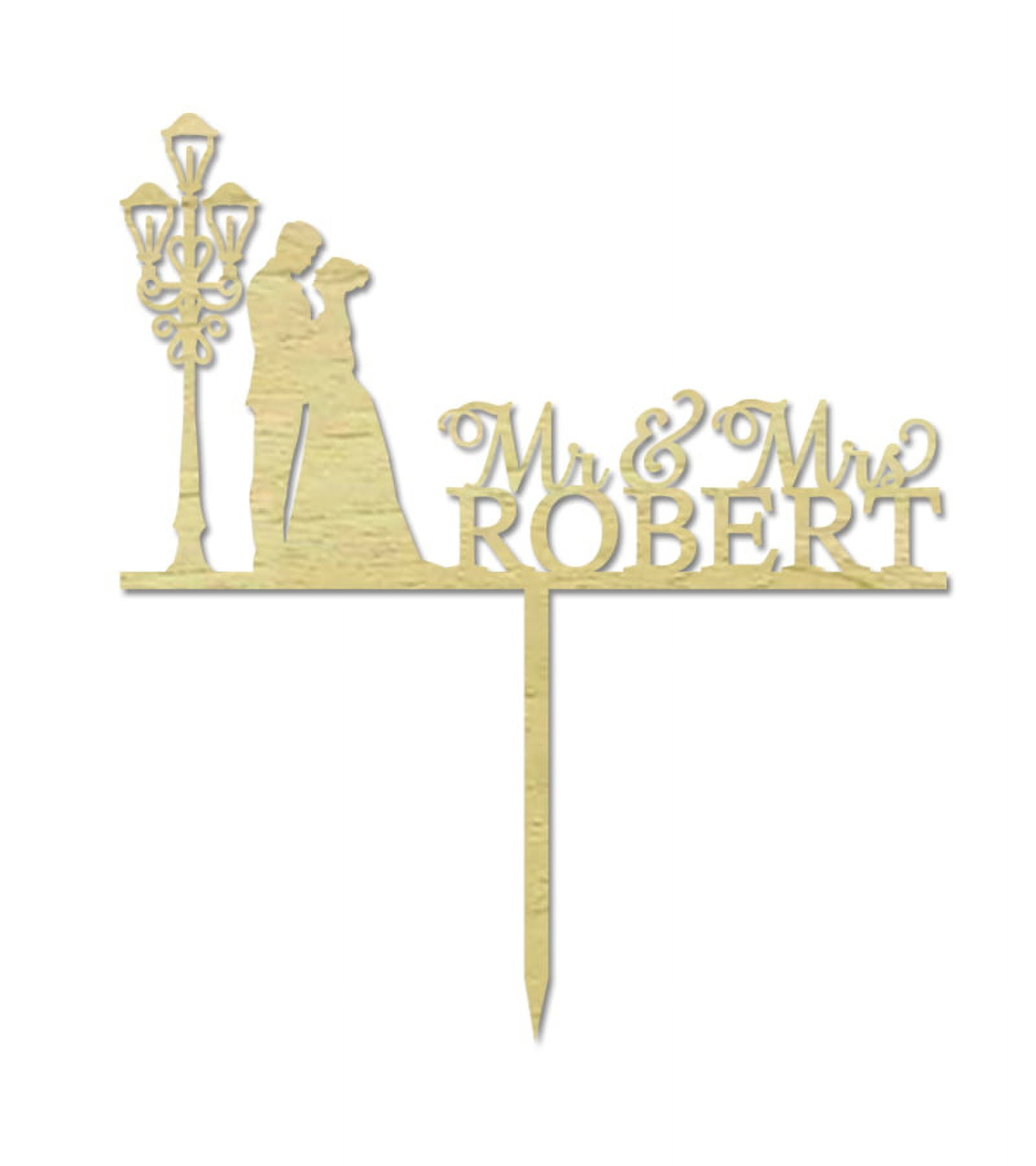 Mr & Mrs Wedding Cake Toppers, bride and groom silhouette Rustic ...