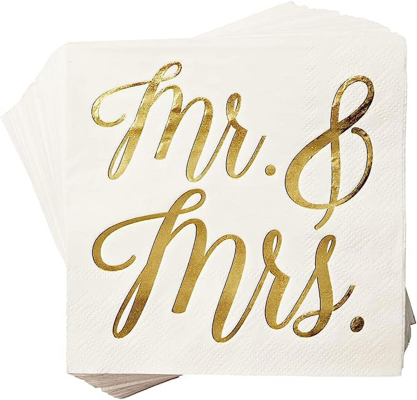 Stylish Gold Cocktail Napkins – 200 Count, 5x5 Inch Disposable White & Gold Paper Napkins For Weddings, Showers, Parties, Special Events