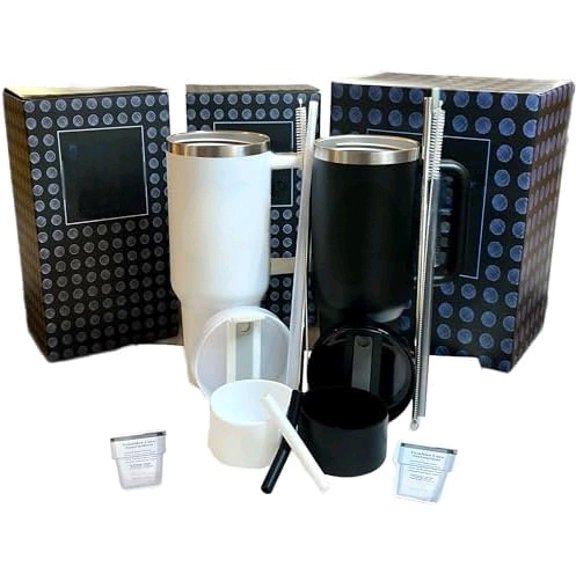 Mr & Mrs Wedding Gift 40 oz Engraved tumbler Set Of 2 For couples With Straw & Brush. Engagement or Christmas Gift Set For Bride & Groom.$$Home Decor, Kitchen, & Other