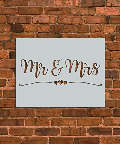 Mr &amp; Mrs Wedding Sign Stencil Template - Reusable Stencil - INNOVO ...