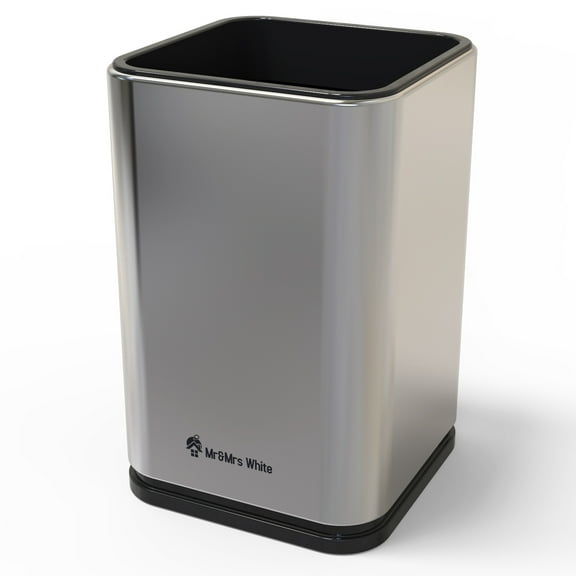 Mr&Mrs White Utensil Holder Kitchen Utensils Crock Stainless Steel Cooking Container Caddy