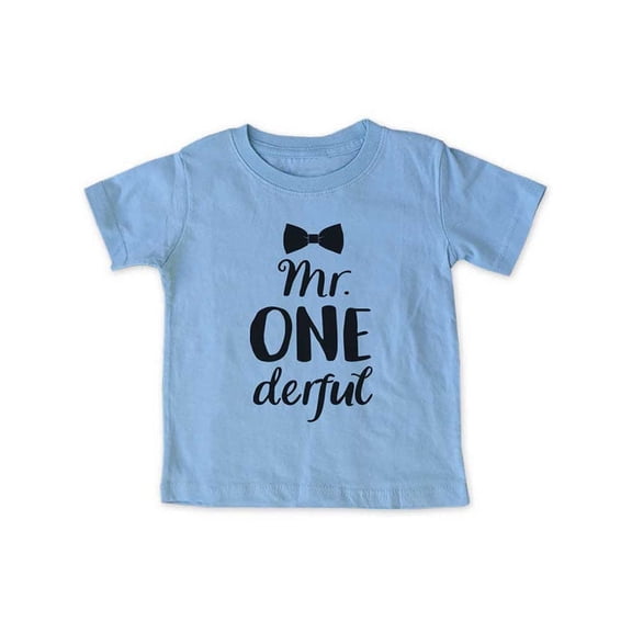 Mr. ONEderful Bow Tie - First Birthday Shirt or Bodysuit - Age 1 One year old - wallsparks cute & funny Brand