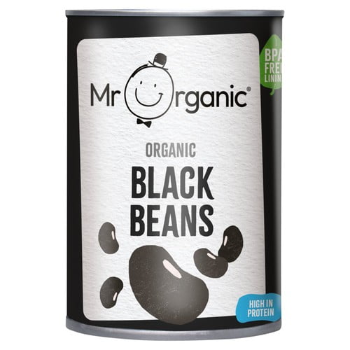 Mr Organic Black Beans 400g, British Import (Pack of 3)