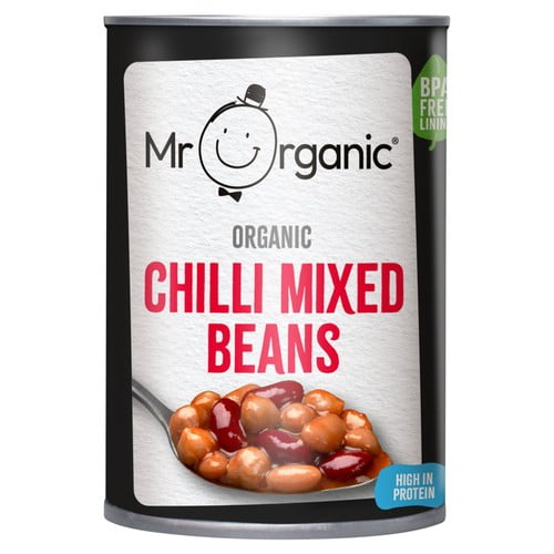 Mr Organic Chilli Mixed Beans 400g, British Import (Pack of 3)