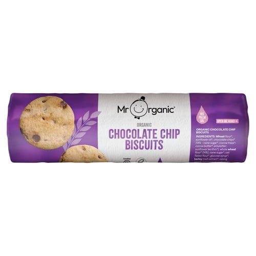 Mr Organic Chocolate Chip Digestives 250g, British Import (Pack of 2)