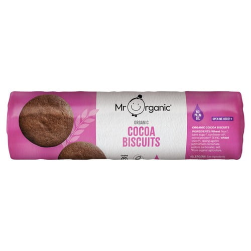Mr Organic Cocoa Biscuits 250g, British Import (Pack of 2)