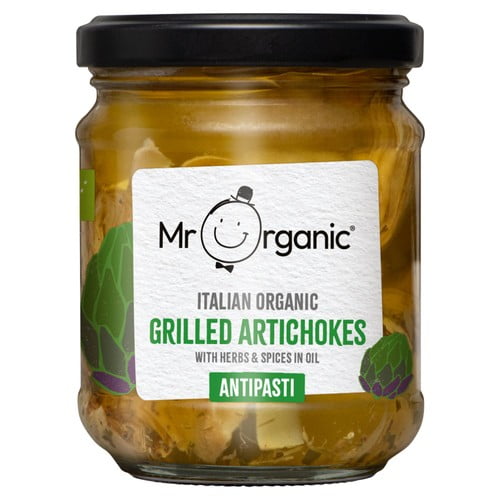 Mr Organic Grilled Artichoke Hearts Antipasti 190g, British Import (Pack of 3)