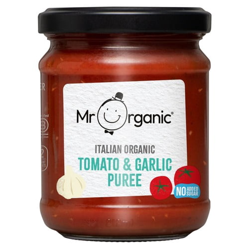 Mr Organic Tomato & Garlic Puree 200g, British Import (Pack of 2)