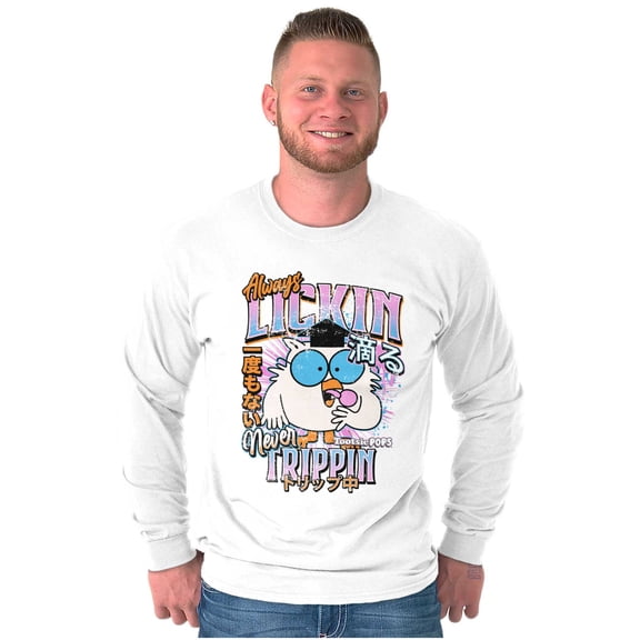 Mr Owl Always Lickin Never Trippin Long Sleeve TShirt Men Women Brisco Brands S
