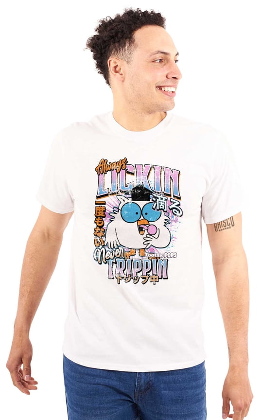 Mr Owl Always Lickin Never Trippin Men's Graphic T Shirt Tees Brisco Brands X