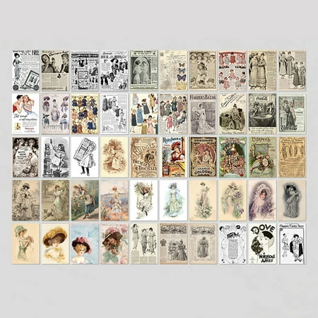 Mr.Paper 100pcs Retro Memory Album Material Book Mini Non-Repeating Tear-Off Hand Account Material Paper